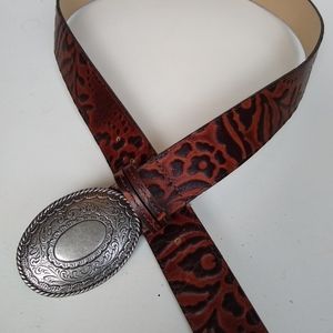 Territory Ahead Cheetah Print Belt XL brown Leathe